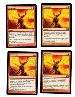 4x Incinerate EX M12 Tenth Edition Magic EDH 4x x4 - Image 1