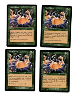 4x Muscle Burst VG/EX Odyssey Mtg Magic Commander EDH 4x x4 - Image 1