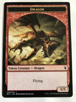 MTG Battle For Zendikar Dragon Token 008/014 NM - Image 1