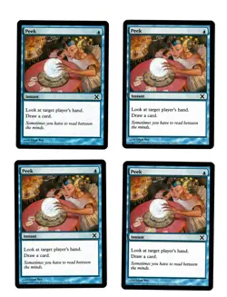 4x Peek EX 10th Edition tenth Mtg Magic Commander EDH 4x x4 - Image 1