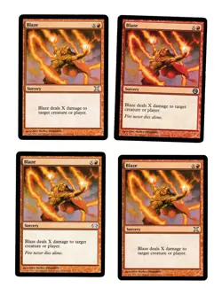 4x Blaze Played Planechase 10th Edition Magic Commander EDH 4x x4 - Image 1