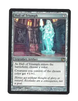1x FOIL Hall of Triumph EX Game Day Promo Mtg Magic Commander EDH 1x x1 - Image 1