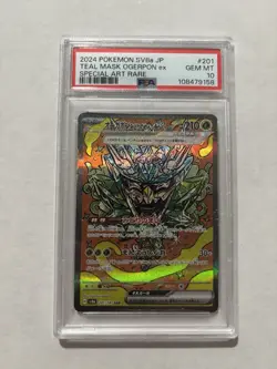 2024 POKEMON JAPANESE SV8A-TERASTAL FEST EX #201 TEAL MASK OGERPON EX PSA 10 - Image 1