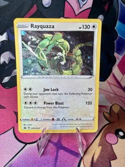 Pokemon TCG Rayquaza SWSH029 Black Star Promo Cosmos Holo Rare - Image 1