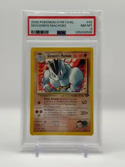 2000 Pokemon Gym Challenge Giovanni's Machoke 42/132 PSA 8 NM-MT - Image 1