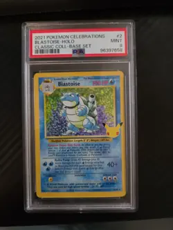 Pokemon TCG Holo Rare Blastoise 2/102 PSA 9 Celebrations Classic Collection - Image 1