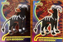 Pokemon Houndoom #229 Holo & Regular - 2 Cards - TV Animation Edition By Topps - Image 1