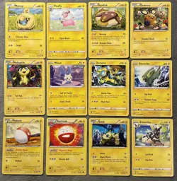 Electric Type Pokemon Cards Lot Rare Zeraora Electrode, Electrike Evolution Sets - Image 1