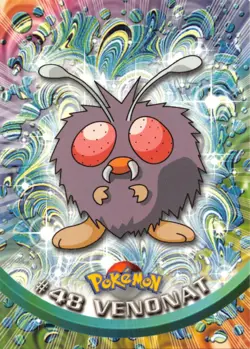 VENONAT #48 - BLUE Logo - NON-HOLO - SERIES 1 - TOPPS Pokemon Card - NM/LP - Image 1