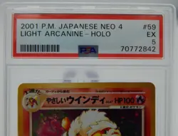 2001 PSA EX 5 Light Arcanine Darkness to Light Holo Japanese NEO 4 Pokemon Card - Image 5
