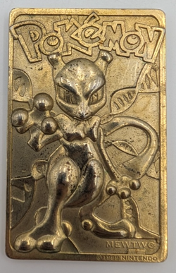Pokemon 23K Gold Plated Mewtwo Trading Card 1999 Burger King Limited Edition - Image 1