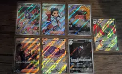 Pokemon Paldean Fates 7 card Lot, wugtrio,Nemon,Pawmi,Clive,Clodsire,Palafin,Noi - Image 1