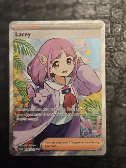 Pokemon Lacey 166/142 Sv07: Stellar Crown Holo Trainer Ultra Rare TCG Nm+ - Image 3