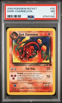 2000 POKEMON ROCKET #32 DARK CHARMELEON PSA 7 - Image 1