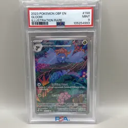 2023 POKEMON OBF EN-OBSIDIAN FLAMES ILLUSTRATION RARE #198 GLOOM PSA 9 - Image 1