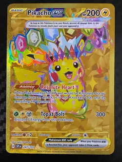 Pokemon TCG Pikachu EX Surging Sparks Holo Hyper Rare Gold 247/191 English NM - Image 1