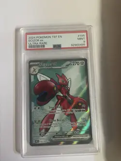 2024 POKEMON TEF EN-TEMPORAL FORCES ULTRA RARE #195 SCIZOR EX PSA 9 - Image 1