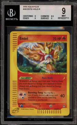 Pokemon Entei Aquapolis Holo Rare #H8 BGS 9 Mint - Image 1
