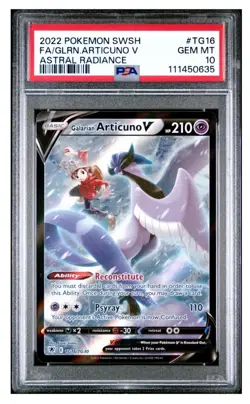2022 Pokemon Galarian Articuno V - Astral Radiance TG16/TG30 PSA 10 GEM MINT 💎 - Image 1