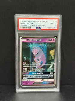 2017 Pokemon Mewtwo GX Secret Shining Rare 78/73 Shining Legends English PSA 8 - Image 1