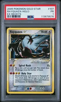 Pokemon EX Deoxys Rayquaza Gold Star 107/107 PSA 1 - Image 1