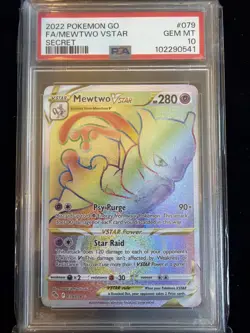 Mewtwo VSTAR (Secret) 079/078 Pokemon GO Holo PSA 10 Pokemon - Image 1