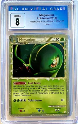 Meganium 109/123 2010 HeartGold & SoulSilver Holo Prime Pokemon CGC 8 NM/Mint - Image 1