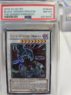 Black Winged Dragon TSHD-EN040 PSA 8 MINT Unlimited Ultra Rare - Image 1