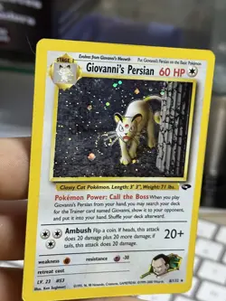 Giovanni's Persian 8/132 Gym Challenge 2000 SWIRL Holo Rare WOTC Pokemon Card - Image 5