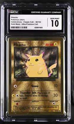 2021 Pokemon Celebrations (Metal Card) - Pikachu #58/102 CGC 10 GEM MINT - Image 2