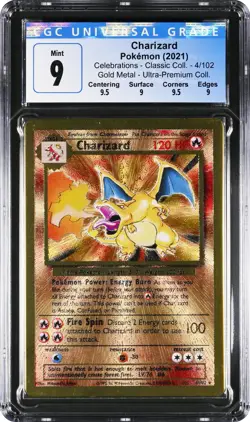 2021 Pokemon Celebrations (Metal Card) - Charizard 4/102 CGC 9 MINT w/ RARE SUBS - Image 2