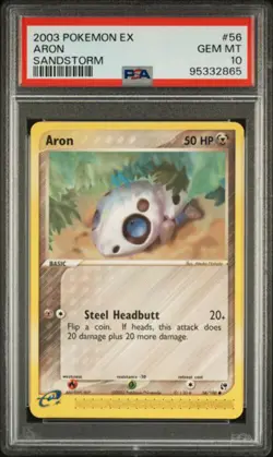 Pokemon Aron 🔥POP 10🔥 2003 EX Sandstorm 56/100 PSA 10 Pokemon Card - Image 1