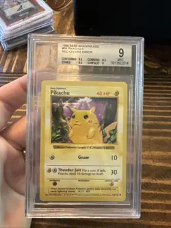 Pokemon Shadowless Red Cheeks Pikachu Error Card 1999 #58 BSG Beckett 9 - Image 1