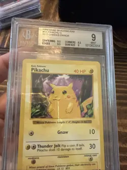 Pokemon Shadowless Red Cheeks Pikachu Error Card 1999 #58 BSG Beckett 9 - Image 3
