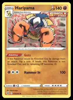 2021 Fusion Strike Set Pokemon Card 143 Hariyama NM - Image 1