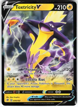 Toxtricity V 070/192 Pokemon SWSH02: Rebel Clash Holo Ultra Rare NM - Image 1