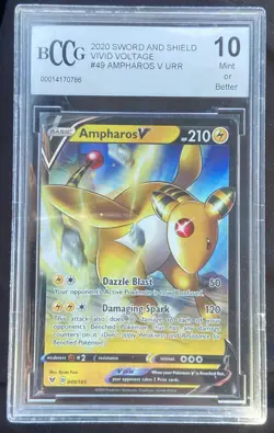 BCCG 10 MINT Ampharos V 049/185 Vivid Voltage Ultra Rare Pokemon TCG - Image 1