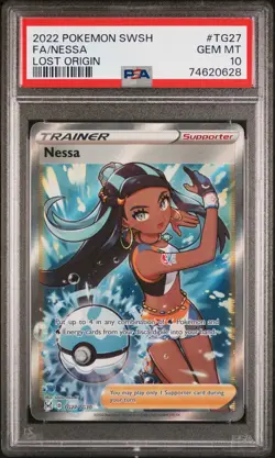 2022 Pokemon Sword & Shield Lost Origin - Nessa #TG27 PSA 10 GEM MINT - Image 2
