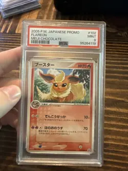 2005 Pokemon Japanese Meiji Chocolate Promo Flareon PSA 9 POP 24 Promo - Image 1