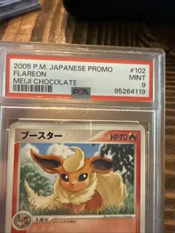 2005 Pokemon Japanese Meiji Chocolate Promo Flareon PSA 9 POP 24 Promo - Image 2