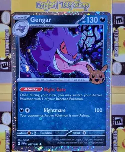 Pokemon Gengar Trick or Trade BOOster 057/091 Cosmos Holo Swirl - Image 1