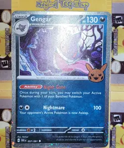 Pokemon Gengar Trick or Trade BOOster 057/091 Cosmos Holo Swirl - Image 4