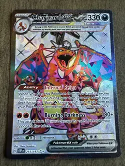Pokemon TCG 3 Charizard ex Cards 215/197 SV03: Obsidian Flames Ultra Rare Holo - Image 1