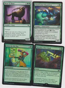 GREEN UNFINITY FUN DECK 40 +X CARDS MTG MAGIC N-MINT N- PLAYED FOILS B-24 - Image 1