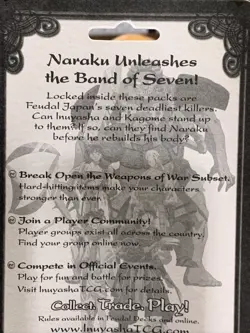 Score Inuyasha Tousou Edition Blister 10 Trading Cards Game Pack TCG 2006 - Image 4