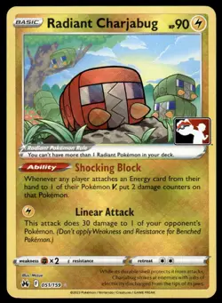 Pokemon TCG Prize Pack Series Cards #051/159 Radiant Charjabug NM - Image 1