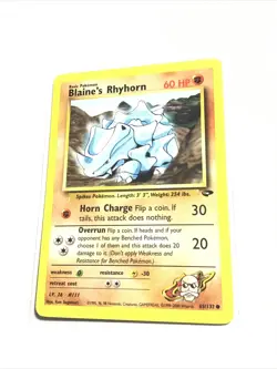 BLAINE'S RHYHORN - 65/132 - Gym Challenge - Pokemon Card - LP - Image 1
