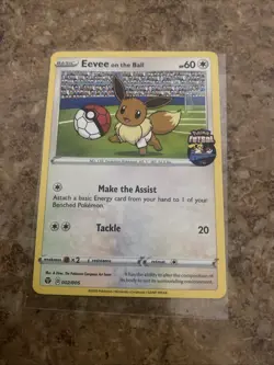 Pokemon Futsal Eevee on the Ball Promo Card - Excellent, Sleeved, UK Exclusive - Image 1
