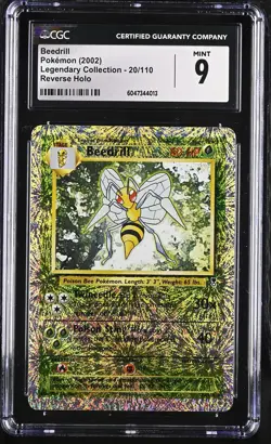 CGC 9 MINT Beedrill Legendary Collection 20/110 Reverse Holo Pokemon Card - Image 1