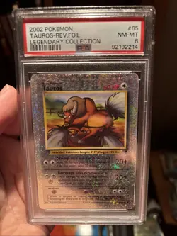 Tauros Legendary Collection Reverse Holo PSA 8 #65 Pokemon Card - Image 1